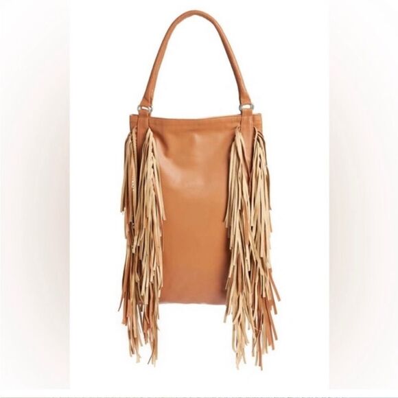 Area Stars Fringe Faux Leather Hobo Bag NWT Retail 98.00 - Picture 3 of 7